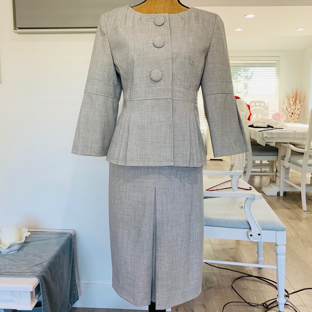Light Grey Blazer & Skirt